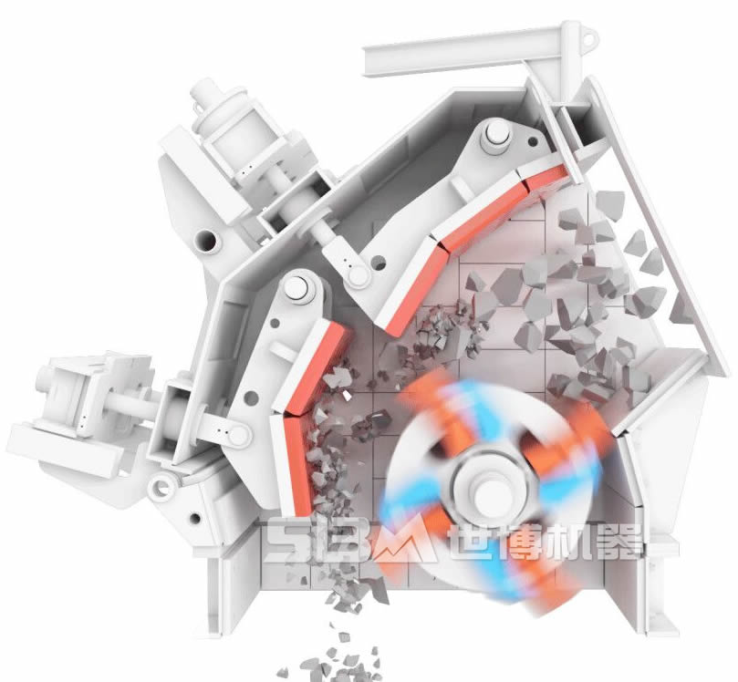 反擊式制砂機內(nèi)部結(jié)構(gòu)及工作原理圖